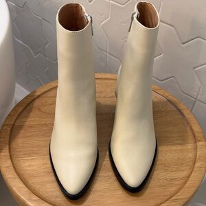 Madewell Cream Ankle Booties